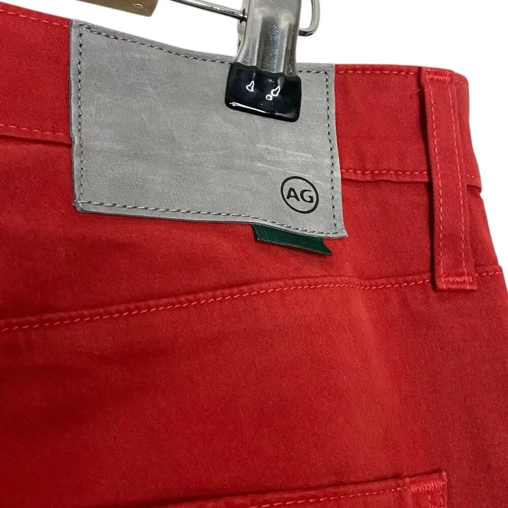 AG Jeans Adriano Goldschmied Pants Mens 32 Red Golf Trouser Graduate Preppy NEW